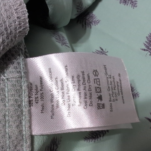 Eddie Bauer Leaf Print Nylon Blend Hiking Outdoor Top Short Sleeve Button Down - Picture 7 of 9